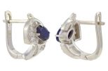 Серьги из серебра с сапфиром и фианитами овал 4х6 мм 57524