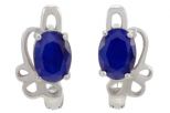 Серьги из серебра с сапфиром овал 5х7 мм 57528