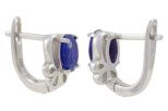 Серьги из серебра с сапфиром овал 5х7 мм 57528