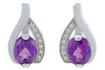 Серьги из серебра с александритом и фианитами овал 7х9 мм 57629
