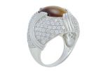 Кольцо  тигровый глаз с фианитами. Вес 9,3-9,6 гр.