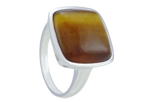 Кольцо из серебра 925 пробы с тигровым глазом.