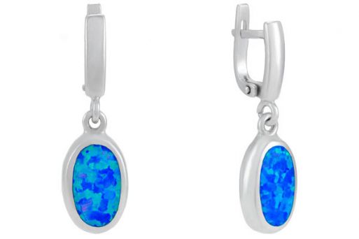 Серьги из серебра 925 пробы с опалом.