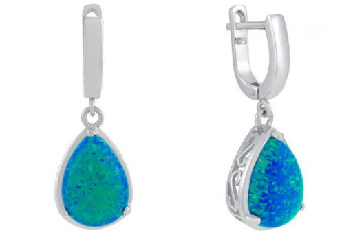 Серьги из серебра 925 пробы с опалом.