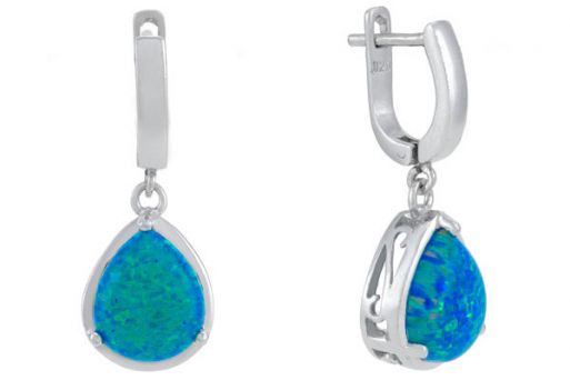 Серьги из серебра 925 пробы с опалом.