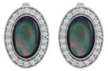 Серьги перламутр с фианитами. Вес 5,1 гр