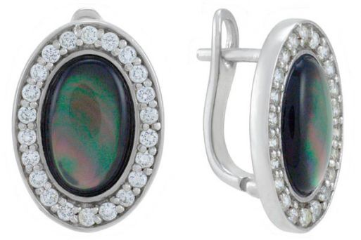 Серьги из серебра 925 пробы с перламутром.