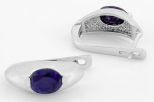 Серьги из серебра с сапфиром овал 6х8 мм 58130
