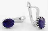 Серьги из серебра с сапфиром овал 7х9 мм 58134