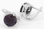 Серьги из серебра с сапфиром круг 10 мм 58149
