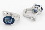 Серьги из серебра с лондон топазом овал 6х8 мм 58200