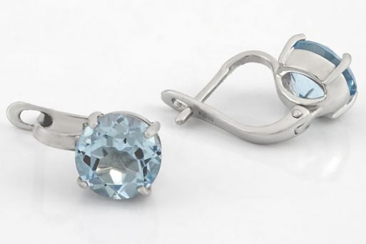 Серебряные серьги с топазом 58210 купить в магазине Самоцветы мира