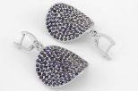 Серьги из серебра с сапфиром 92 круга 3 мм 58399