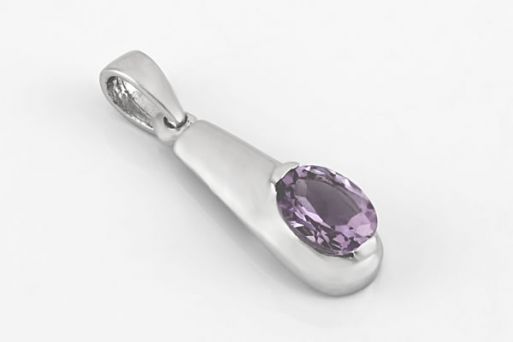 Серебряный кулон с аметистом 48350 купить в магазине Самоцветы мира