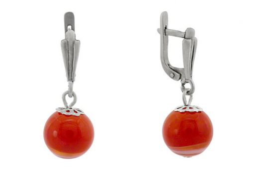 Серьги из серебра с Сердоликом.