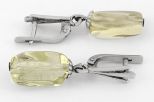 Серьги из серебра с цитрином галтовка 8х12мм 58990