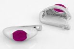 Серьги из серебра с рубином овал 6х8 мм 59034