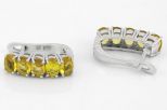 Серьги из серебра с цитрином 5 овалов 4х6 мм 59060
