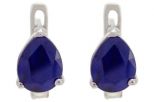 Серьги из серебра с сапфиром капля 7х9 мм 59098