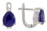 Серьги из серебра с сапфиром капля 7х9 мм 59098