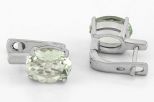 Серьги из серебра с празиолитом овал 8х10 мм 59447