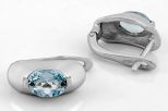 Серьги из серебра с топазом овал 6х8 мм 59541