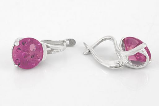 Серебряные серьги с фианитом 59662 купить в магазине Самоцветы мира