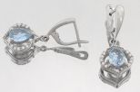Серьги из серебра с топазом и фианитами комильфо капля 7х10 мм 59726