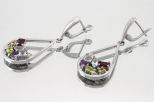 Серьги из серебра с самоцветами 8 камней румба 59758
