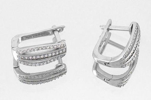 Серьги из серебра с Фианитами.