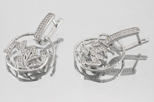 Серьги из серебра с Фианитами.
