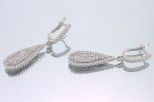 Серьги с фианитами капли. Вес 7,5 гр.