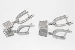 Серьги с фианитами микрокуб. Вес 4,0 гр.