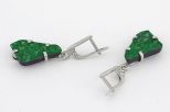 Серьги из мельхиора с уваровитом