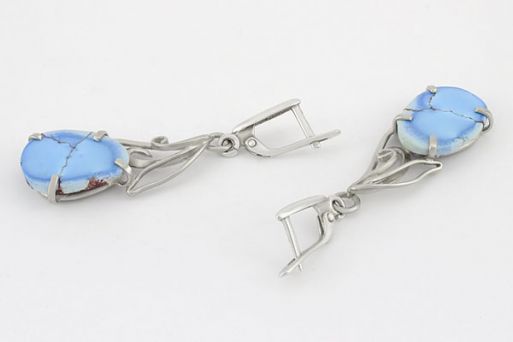 Серьги из нейзильбера с Бирюзой.