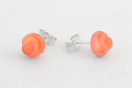Серьги из серебра с Кораллом.