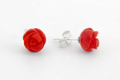 Серьги из серебра с Кораллом.