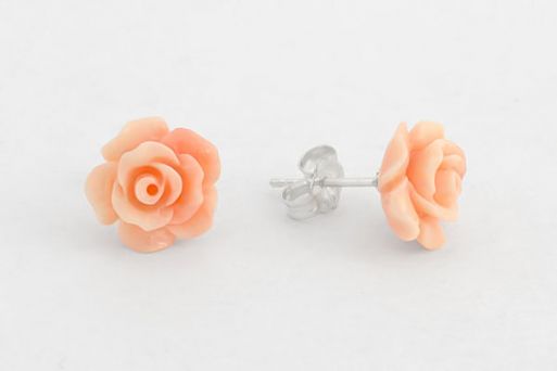 Серьги из серебра с Кораллом.