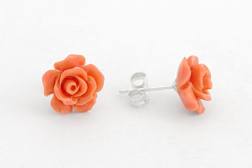 Серьги из серебра с Кораллом.