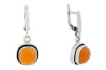 Серьги из серебра с сердоликом квадрат 10х10 мм 60680