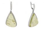 Серьги из серебра с цитрином парус 20х30 мм 60722