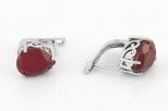 Серьги из серебра с сердоликом капля 10х12 мм 60999