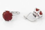 Серьги из серебра с сердоликом груг 12 мм 61010