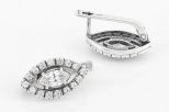 Серьги из серебра с фианитами маркиза 5х10 мм 61173