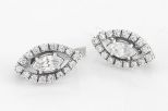 Серьги из серебра с фианитами маркиза 5х10 мм 61173