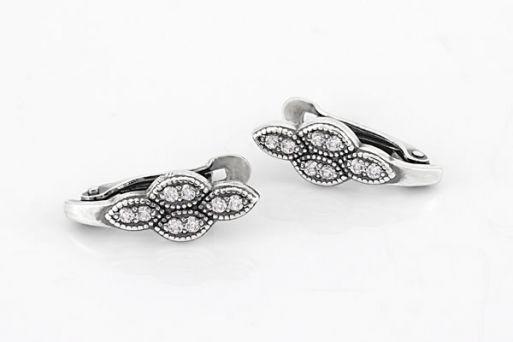 Серебряные серьги с фианитом 61174 купить в магазине Самоцветы мира