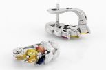 Серьги из серебра с сапфиром цветным 5 маркиз 3х5 мм 61184