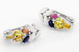 Серьги из серебра с сапфиром цветным 5 маркиз 3х5 мм 61184