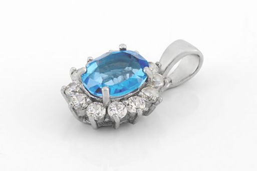 Серебряный кулон с топазом 61241 купить в магазине Самоцветы мира