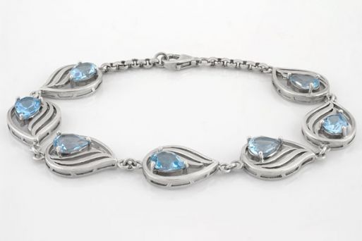 Серебряный браслет с топазом 61246 купить в магазине Самоцветы мира